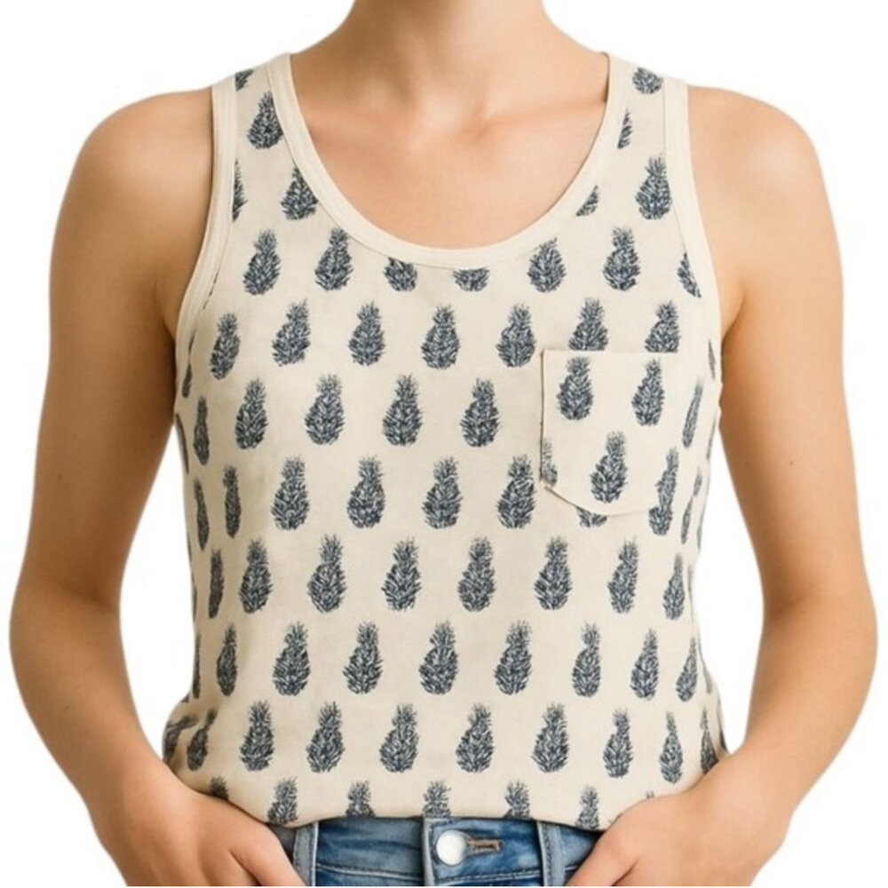 J.CREW Pineapple Print Tank Top 100% Cotton. Like new condition